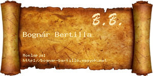 Bognár Bertilla névjegykártya