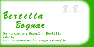 bertilla bognar business card